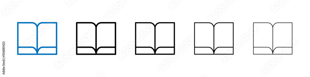 Poster open book icon outline vector logo for web ui