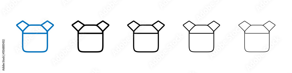 Aufkleber Open box icon Outline vector logo for web ui