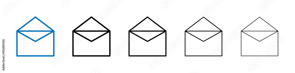 Poster Open envelope icon Outline vector logo for web ui