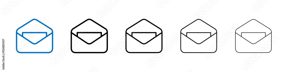 Poster Open envelope icon Outline vector logo for web ui