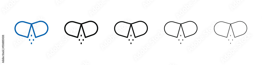 Poster Open Capsule icon Outline vector logo for web ui
