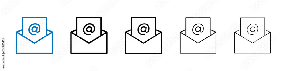 Poster open email icon outline vector logo for web ui