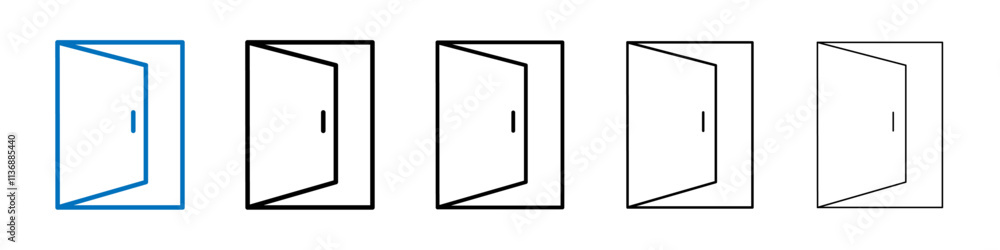 Poster open door icon outline vector logo for web ui