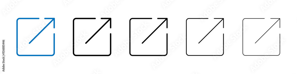 Aufkleber Open icon Outline vector logo for web ui