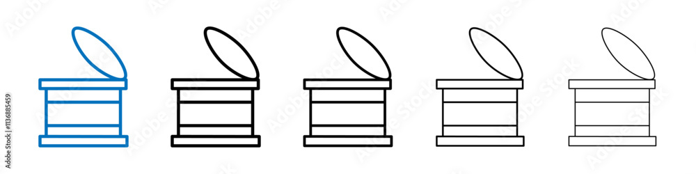 Aufkleber Open tin can icon Outline vector logo for web ui