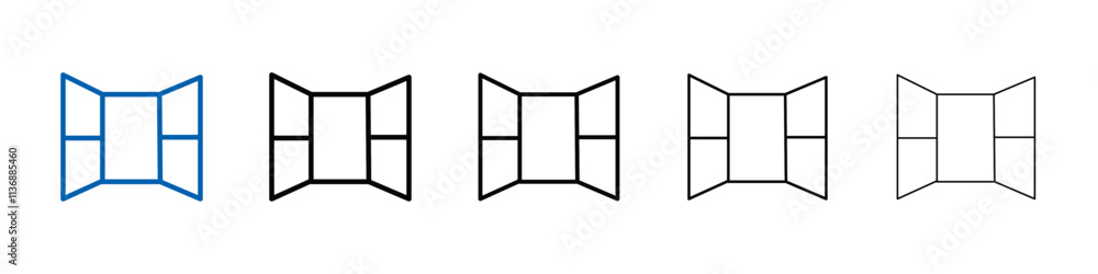Poster open windows icon outline vector logo for web ui