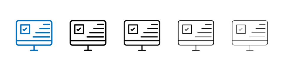 Online exam test icon Outline vector logo for web ui