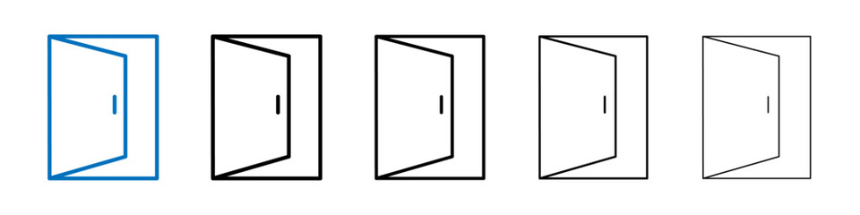 Open door icon Outline vector logo for web ui