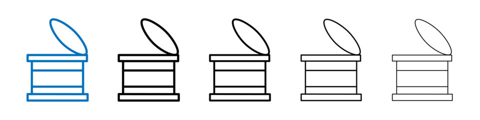Open tin can icon Outline vector logo for web ui
