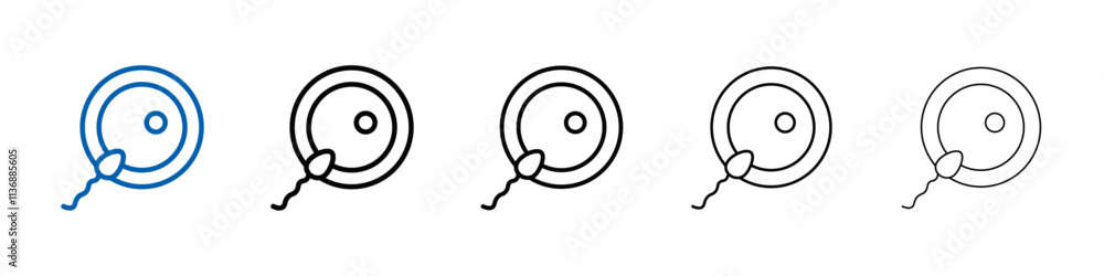 Poster ovule being fertilized by sperm icon outline vector logo for web ui