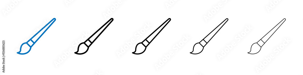 Poster paint brush icon outline vector logo for web ui