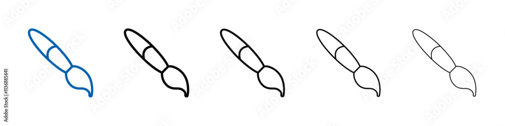 Poster paint brush icon outline vector logo for web ui