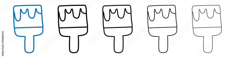 Poster paint brush icon outline vector logo for web ui