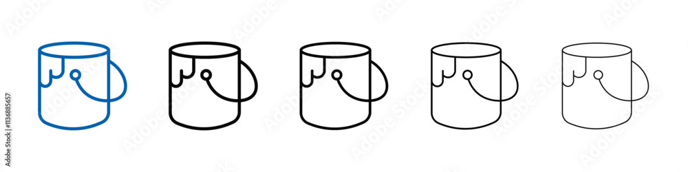 Aufkleber paint bucket icon Outline vector logo for web ui