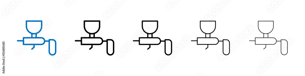 Poster paintball gun icon outline vector logo for web ui