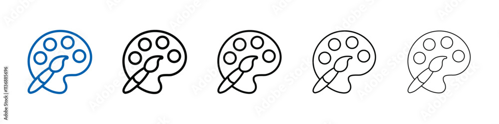 Poster palette color icon Outline vector logo for web ui
