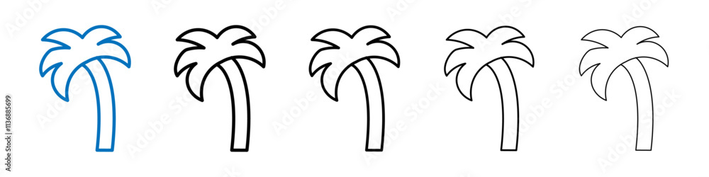 Aufkleber palm tree icon outline vector logo for web ui