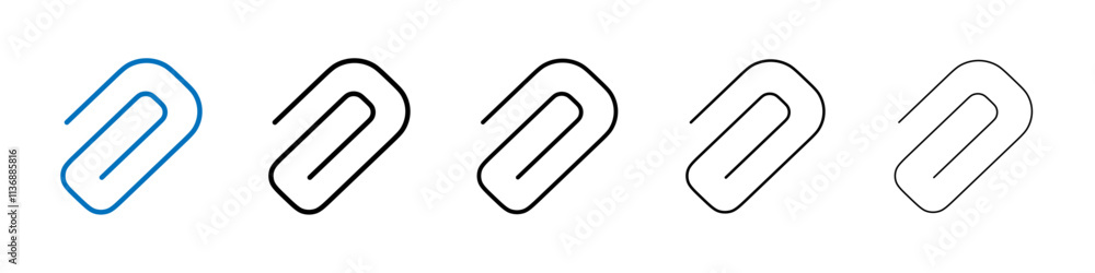 Poster paperclip icon outline vector logo for web ui