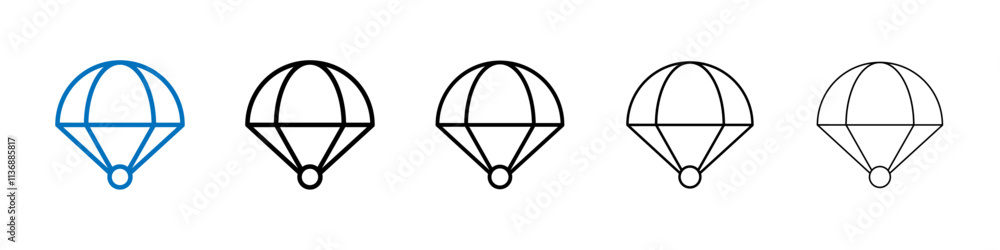 Poster Parachute icon Outline vector logo for web ui