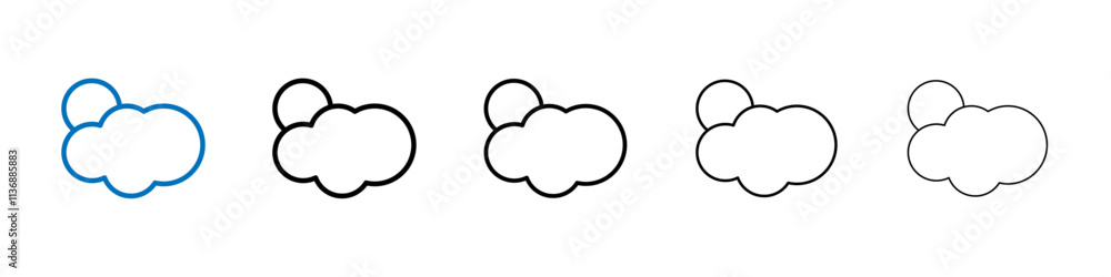 Poster partially cloudy icon outline vector logo for web ui