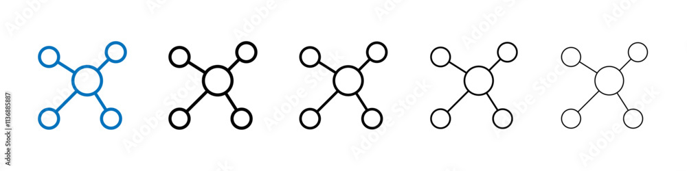 Poster Particle icon Outline vector logo for web ui