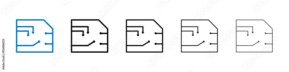 Poster PCB icon Outline vector logo for web ui