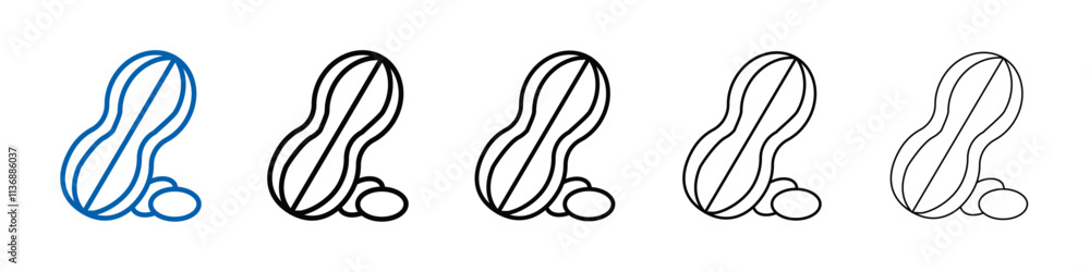Poster peanut icon outline vector logo for web ui