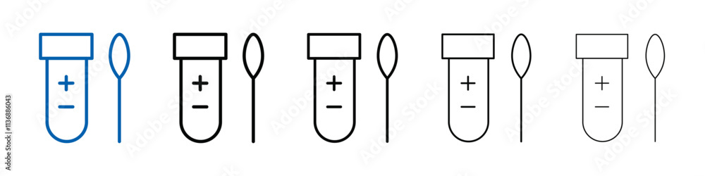 Poster PCR test icon Outline vector logo for web ui
