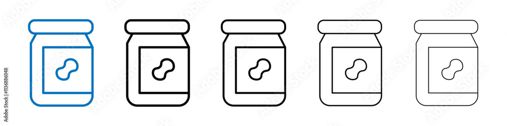 Poster peanut butter icon outline vector logo for web ui
