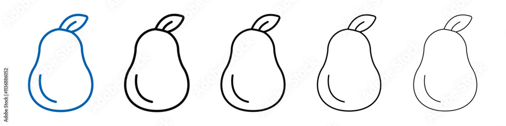 Poster Pear icon Outline vector logo for web ui