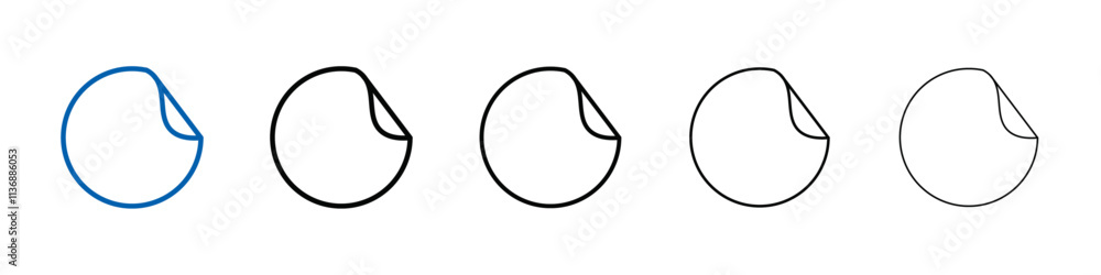 Poster peel off sticker icon outline vector logo for web ui