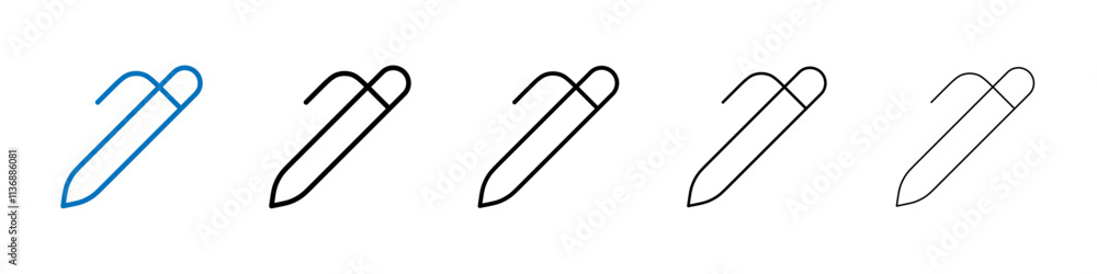 Poster pen icon outline vector logo for web ui