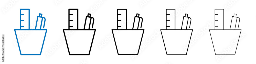 Poster pencil holder icon outline vector logo for web ui