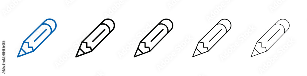 Poster Pencil icon Outline vector logo for web ui