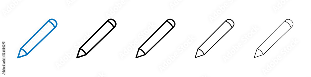 Poster Pencil icon Outline vector logo for web ui