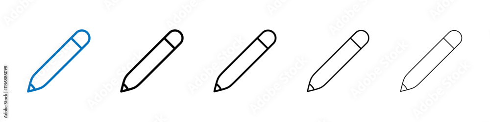 Poster pencil icon outline vector logo for web ui