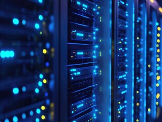 Naklejka premium Data Center Server Rows
