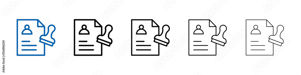 Aufkleber permit icon outline vector logo for web ui