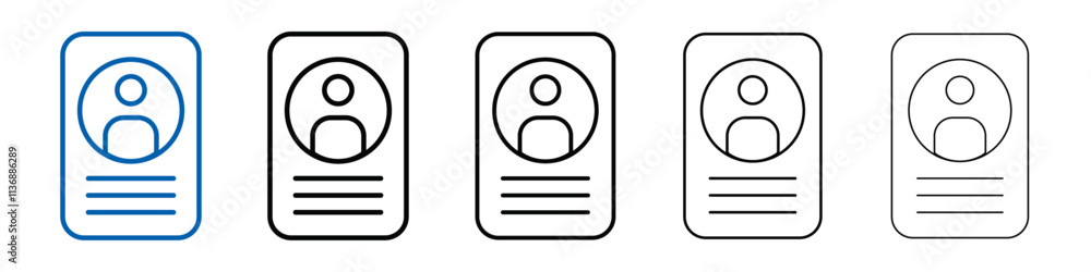 Aufkleber personal document icon outline vector logo for web ui
