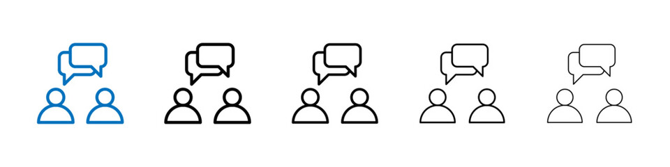 Person conversation icon Outline vector logo for web ui