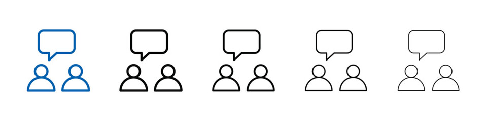 Person conversation icon Outline vector logo for web ui