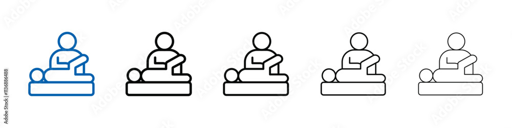 Poster physiotherapy icon outline vector logo for web ui
