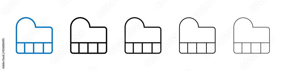 Poster piano icon outline vector logo for web ui