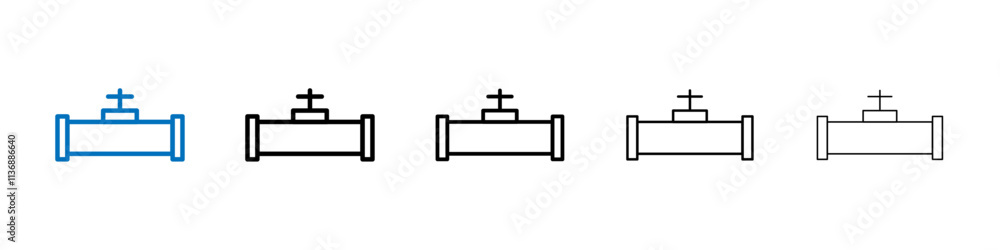 Aufkleber pipe valve icon outline vector logo for web ui