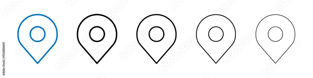 Poster pin icon outline vector logo for web ui