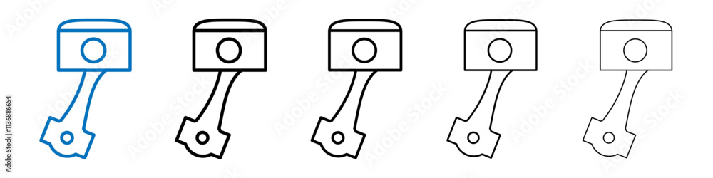 Aufkleber piston icon outline vector logo for web ui