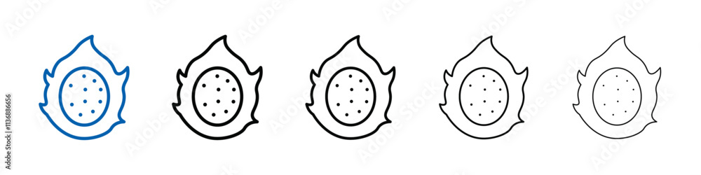Aufkleber pitaya icon outline vector logo for web ui