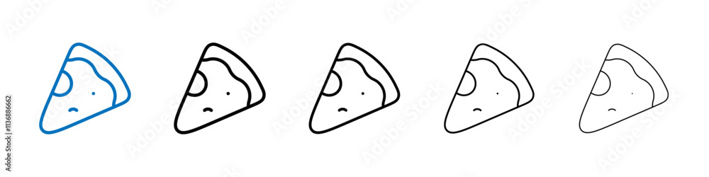 Poster Pizza slice icon Outline vector logo for web ui