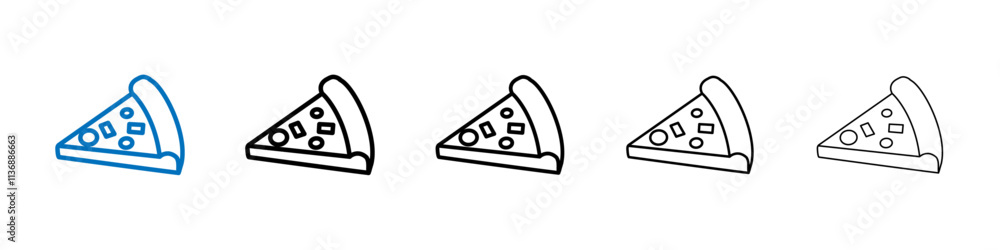 Aufkleber pizza icon outline vector logo for web ui
