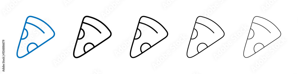 Poster Pizza icon Outline vector logo for web ui